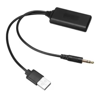 AUX-IN hitam adaptor Radio nirkabel colokan 3.5MM Aux USB mobil Universal baru 5V kabel Audio adaptor modul Bluetooth