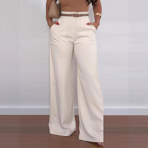 <span class=keywords><strong>Pantaloni</strong></span> Casual da <span class=keywords><strong>Donna</strong></span> a Gamba Larga in Poliestere Stampato per Autunno e Inverno, Stile Europeo e Americano - Product Image 1