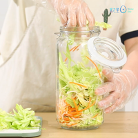 Pot de conservation en verre borosilicate de haute qualité avec couvercle hermétique à clip métallique, réutilisable pour le stockage en garde-manger