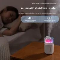 Humidificateur de voiture portable USB de style moderne, mini humidificateur de voiture avec lumière ambiante, en plastique, moins de 0,5 L, 36-45 dB, silencieux, 4 W, modèle BW2