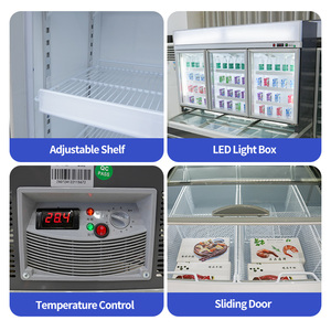 Refrigerador Vertical para Supermercado, Refrigerador de Doble Temperatura con Congelador para Tiendas de Conveniencia - Product Image 3