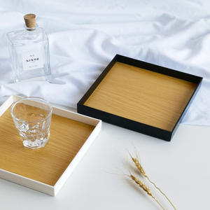 Plateau carré de style Ins pour l'entrée, le salon, plateau à eau, aromathérapie, corde pour la tête, petits objets décoratifs, plateau lunaire, panneau de densité ABS - Product Image 2