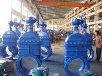 Vanne à opercule à siège souple DIN3352 GGG50 à commande manuelle avec volant, corps en fonte ductile pour l'eau, usine OEM Chine DN350-DN800