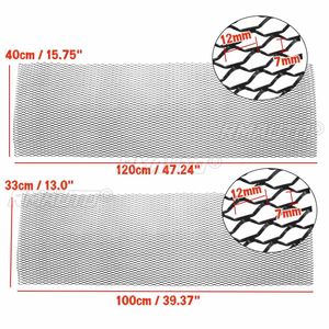 Grille de protection universelle en maille d'aluminium pour voiture, 100x30/120x40cm, pour pare-chocs et capot - Product Image 1