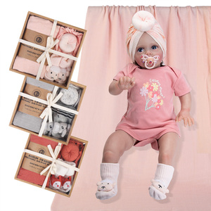 Boîte cadeau de bavoirs pour nouveau-né super doux personnalisés, vente chaude de serviettes pour bébé, hochets, barboteuses, <span class=keywords><strong>attache</strong></span>-sucette, accessoires de naissance - Product Image 2