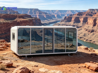 Cabine modulaire préfabriquée en forme de capsule Apple personnalisée, jardin sur le toit, balcon d'observation pour usage urbain