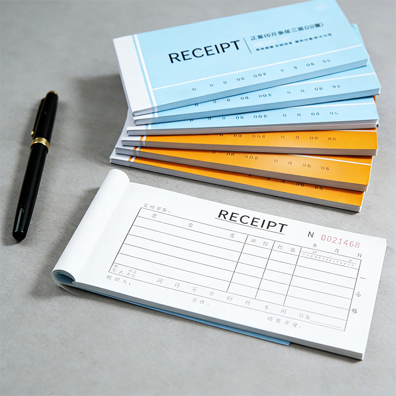 Custom Printed Carbonless Sales Receipt Book 2/3-Ply Perfect Cardboard Paperboard Printing Product for Logistics Delivery