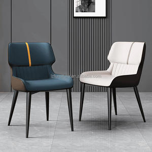 Sillas de Comedor Modernas de Lujo, Económicas, Estilo Nórdico, Negras, de Metal para Exteriores, Tapizadas en Cuero Genuino, Muebles para el Hogar, Oficina y Comedor - Product Image 5