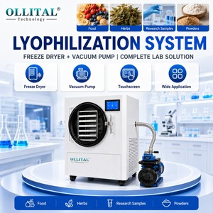 Ollital Labor-Lyophilisationsanlage Vakuumtrocknungssystem für F&E-Proben und Pilotprozess-Tests - Product Image 1