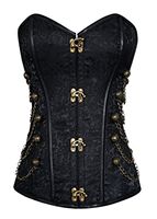 Body Shapewear noir pour femmes, Lingerie gothique, Corset Steampunk, Bustier avec chaînes, grande taille