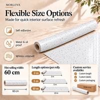 Papier peint vinyle auto-adhésif MORLENX effet terrazzo, blanc, texture marbre, autocollant mural en PVC, imperméable, résistant aux plis, pour cuisine