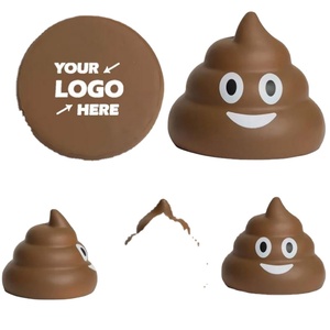 Balles anti-stress en forme de caca avec logo, en mousse PU, couleur personnalisée et impression sérigraphique - Cadeau promotionnel amusant et original - Product Image 1