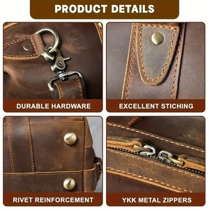 Bolsos de Viaje de Gran Capacidad, Bolsos de Mano y Bolsos Cruzados de Cuero Genuino de Alta Calidad con Forro de Poliéster, Estilo Deportivo y Lujoso - Product Image 2