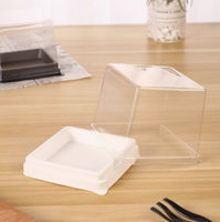 Boîte à gâteau en plastique transparente, recyclable, petite, personnalisée, pour mousse, pain et gâteaux