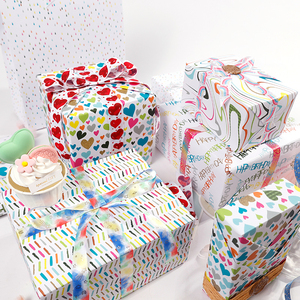 Wholesale 80g Birthday Fluorescence Art <b>Paper</b> <b>Tissue</b> 43*300cm Gift Luxury Custom Packaging <b>Wrapping</b> <b>Paper</b> Roll - Product Image 2