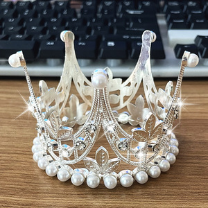 Perla per bambini corona di compleanno fatta a mano da sposa diadema da sposa accessori per abiti da passerella all'ingrosso - Product Image 2