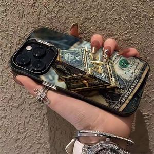 Coque de téléphone de luxe en or <span class=keywords><strong>pyramide</strong></span> pour iphone 17 16 15 Pro Max 15 14 13 12 11 accessoires de téléphone - Product Image 3