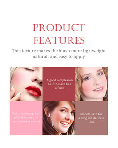 适合女性的颜色化妆艾弗尔红润多色持久显色腮红眼影脸腮红 - Product Image 5