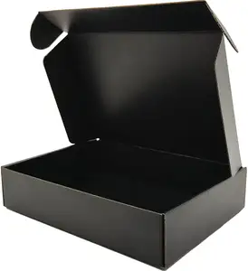 OEM ODM定制印花布鞋包装交货纸箱高品质豪华瓦楞纸黑色运输邮件箱