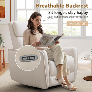 <span class=keywords><strong>Fauteuil</strong></span> inclinable électrique intelligent à double moteur en cuir véritable pour bureau et domicile, avec revêtement en cuir véritable - Product Image 3
