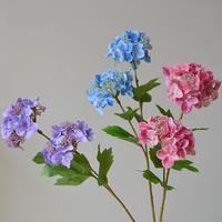 Bunga Latex Artifisial Berkualitas Tinggi 2 Kepala Hydrangea Sentuhan Asli Snowball untuk Dekorasi Pernikahan, Rumah, dan Hari Valentine
