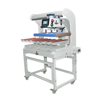 Machine personnalisée de presse à chaud à bandes sans couture de chaussettes de fonte de fer mobile automatique à 8 lits 50*60cm/40*60 pour imprimante d'étiquettes