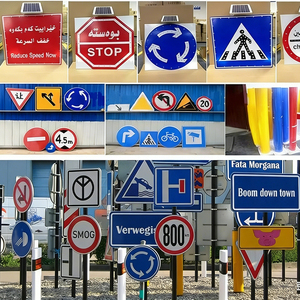 Ensemble <span class=keywords><strong>de</strong></span> panneaux <span class=keywords><strong>de</strong></span> signalisation routière réfléchissants en arabe et en anglais, Stop, Cè<span class=keywords><strong>de</strong></span> place, Interdiction d'accès, Passage piétonnier et Panneaux <span class=keywords><strong>de</strong></span> priorité - Product Image 4