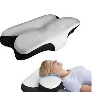 Oreiller cervical ergonomique en mousse à mémoire de forme pour un sommeil sain, personnalisable, forme papillon, soulagement de la douleur, sommeil profond - Product Image 1