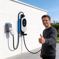 Chargeur EV de type 2, station de recharge EV portable, boîtier mural 22 kW 11 kW 3 phases EVSE avec application intelligente, 6 m, charge rapide