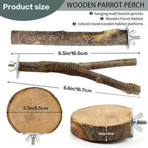 Posatoi in Legno Naturale per Uccelli, Accessori Durevoli per Animali Domestici, Piattaforma e Supporto Solidi per Pappagalli - Product Image 2