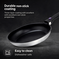 Ensemble d'ustensiles de cuisine durables et écologiques en acier inoxydable, poêle, casserole, poignées en bakélite détachables, compatible induction, passe au lave-vaisselle