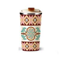 Tasse à café en céramique de 400ml avec paroi intérieure isolée Gobelet en acier inoxydable étanche à la chaleur et au froid Tasse de 400ml