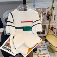 T-shirt Homme Slim Fit Personnalisé Tendance Été Jeunesse Manches Courtes Patchwork Respirant Style Japonais Fabricant OEM