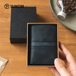 TILONSTAR TVC125M Carbon Fiber Leather <b>ID</b> Business Card Case Fashion Aluminum Pop up Credit RFID Card <b>Holder</b> - Product Image 6