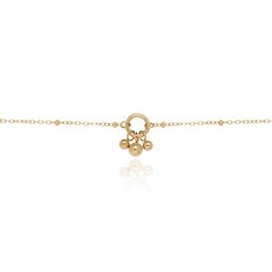 Pulsera de Moda con Colgante de Bola Dorada, Joyería Chapada en Oro de 18K, Pulsera de Cadena de Bolas Redondas de Acero Inoxidable para Mujer - Product Image 1