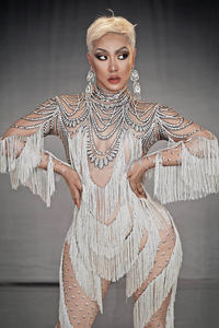 <span class=keywords><strong>Combinaison</strong></span> pour femmes d'été 2022, costume scintillant à franges de cristal, tenue de danse, body, sur mesure, <span class=keywords><strong>grande</strong></span> <span class=keywords><strong>taille</strong></span>, <span class=keywords><strong>combinaison</strong></span> sexy, tenue de club - Product Image 2