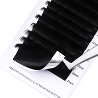 Extensiones de pestañas individuales, pestañas de visón de seda de marca privada, venta al por mayor, 0,03mm CC DD, 0,05