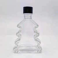 Bouteille en verre vide claire de diffuseur de roseau en forme d'arbre de 200ml pour Noël