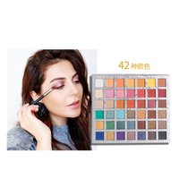 Palette de fards à paupières en poudre minérale caméléon 42 couleurs, logo personnalisable, OEM, fini mat, nacré, pailleté, couleur longue durée pour le maquillage des yeux