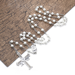 Collier de chapelet de perles avec pendentif croix, qualité AA, pour cérémonies religieuses, origine Zhejiang - Product Image 4