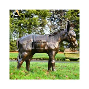 户外花园变焦金属艺术青铜动物雕像雕塑真人大小黄铜青铜驴雕像待售