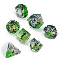 Dadu Polihedral Resin Bentuk Butir Beras Emas Unik 16mm, Set Dadu DND Ramah Lingkungan dan Tahan Lama untuk Permainan RPG