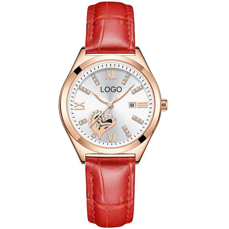 Top Watches Leather Mosanite Quartz High Quality New Fashion Waterproof Luminous Ladies Watch Relogio Masculino