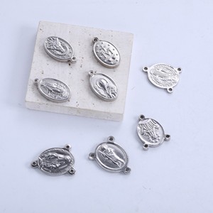 3 Hole Catholic Religious Pendants | Virgin Mary St. Benedict Medal Charms for DIY <b>Rosary</b> Making & Bead Connecting - Product Image 3