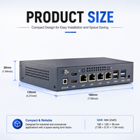 Mini PC industriel Intel Core i5/i7 avec 4 ports LAN RJ45, double sortie vidéo, stockage MSATA, routeur pare-feu avec prise en charge VPN