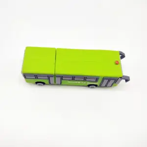 Bulk Promotie Gift Rubber Bus Vormige Custom Pvc Usb 2.0 Stick 3D Zachte Siliconen 16Gb 32Gb 64Gb 1Gb Cute Usb Flash Drives