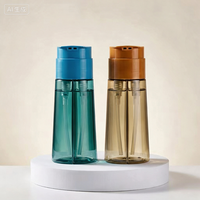 Bouteille PET 400 ml à double tube et double pompe, vente directe usine, pour teinture capillaire et shampoing, emballage plastique noir sérigraphié avec bouchon à vis