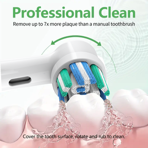 Cabezal de cepillo de repuesto compatible con cepillos de dientes eléctricos <span class=keywords><strong>Oral</strong></span>-<span class=keywords><strong>B</strong></span> <span class=keywords><strong>IO</strong></span> series 3/<span class=keywords><strong>4</strong></span>/5/6/7/8/9/10 (Juego de <span class=keywords><strong>4</strong></span> piezas) - Uso doméstico y hotelero - Product Image 4