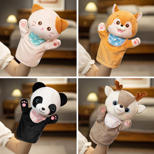 Marionnettes à main en peluche personnalisées : cerf, chat, panda, shiba inu de dessin animé, marionnettes ventrilogo et jouets en peluche pour spectacles préscolaires - Product Image 3