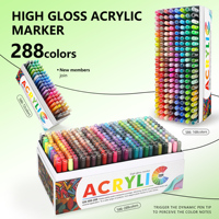 Marqueurs de peinture acrylique Guangna 288 couleurs, haute brillance, encre liquide, ensemble de marqueurs artistiques pour la peinture sur roche, les cadres photo, les travaux manuels DIY
